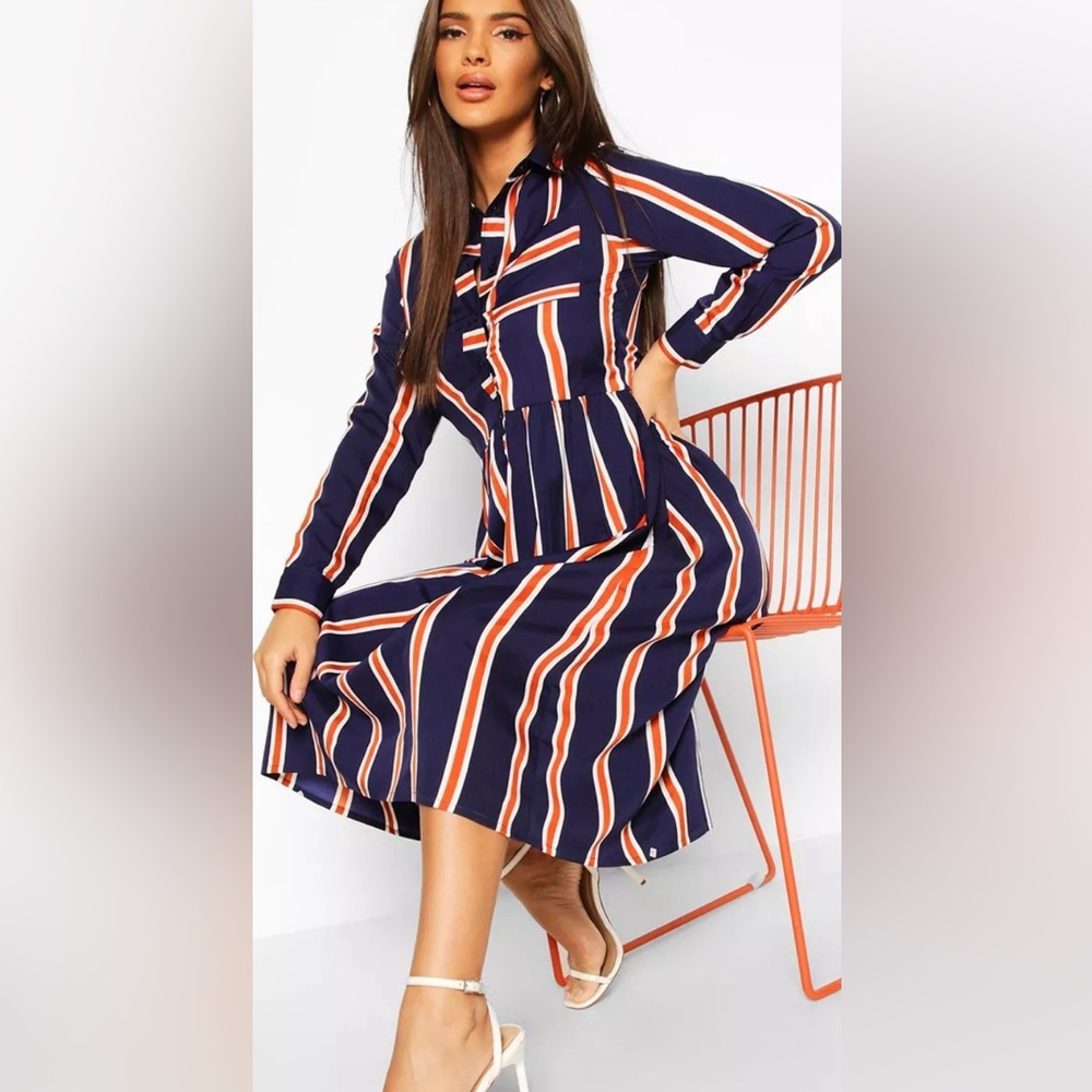 Divided H&M striped dress shirt size 2
